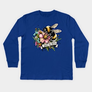 Save the Bees - Plant wild flowers Kids Long Sleeve T-Shirt